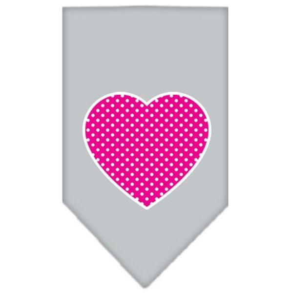 Unconditional Love Pink Swiss Dot Heart Screen Print Bandana Grey Small UN786071
